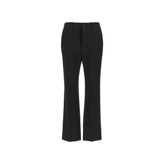 Black Cotton Casual Pants