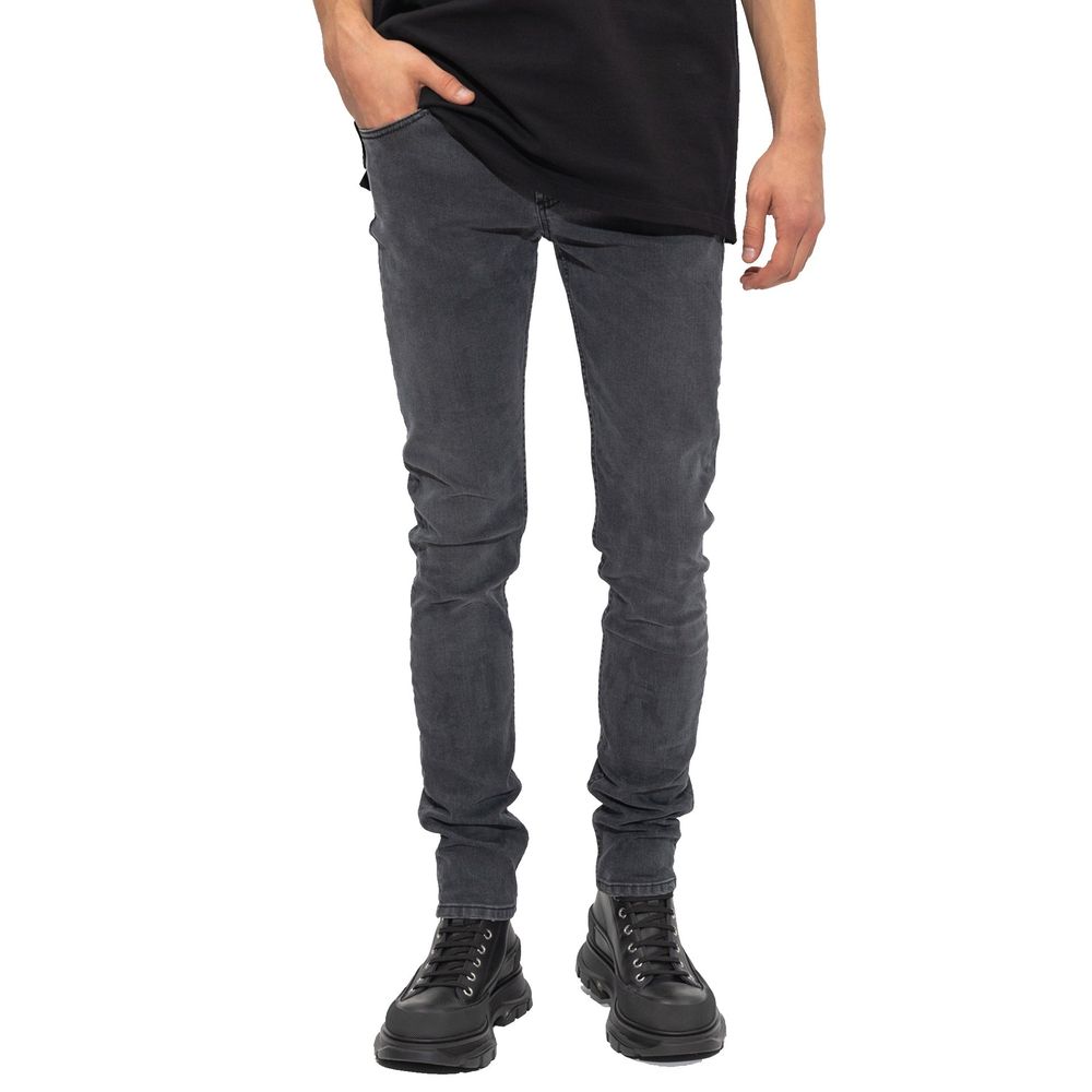 Black Cotton Skinny Jeans