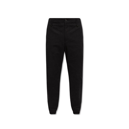 Black Cotton Casual Pants