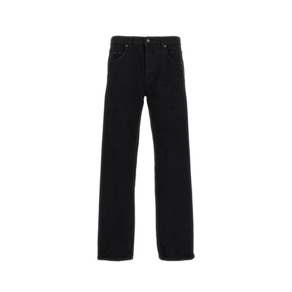 Black Cotton Relaxed Fit Jeans