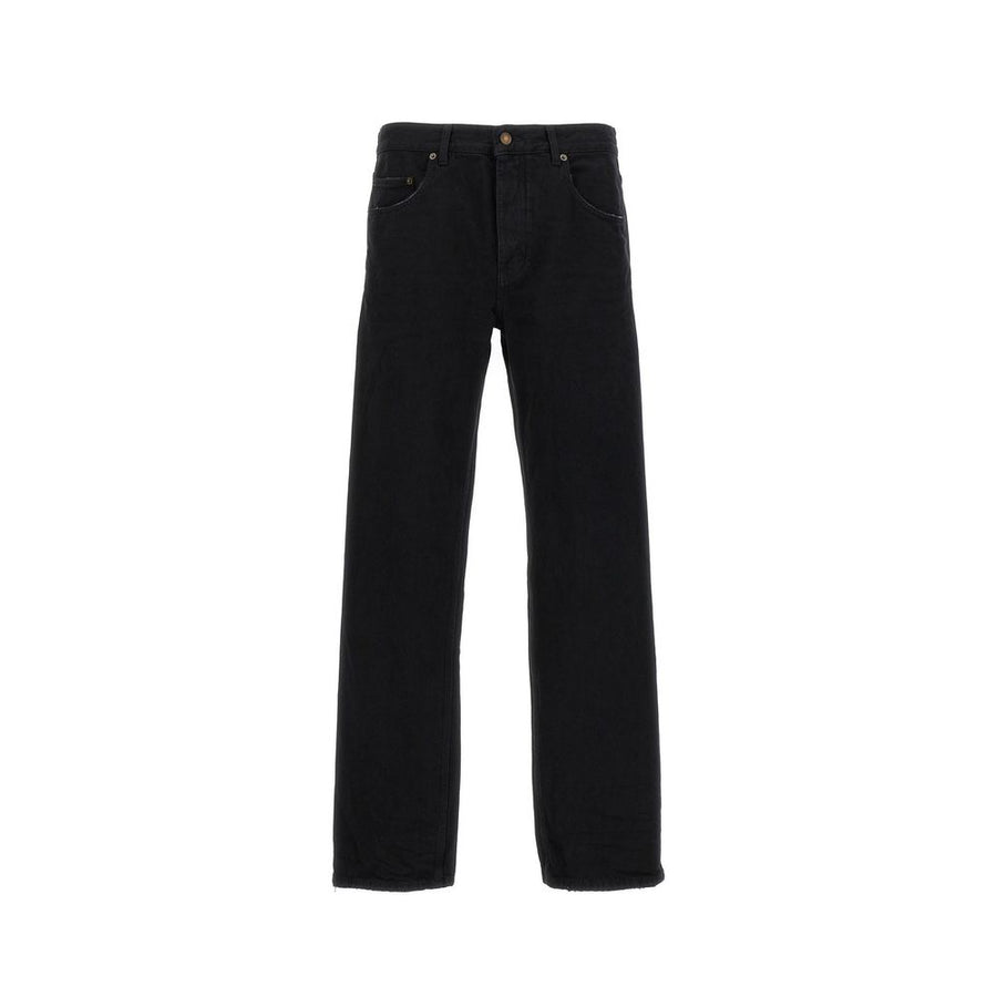 Black Cotton Relaxed Fit Jeans
