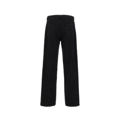 Black Cotton Relaxed Fit Jeans