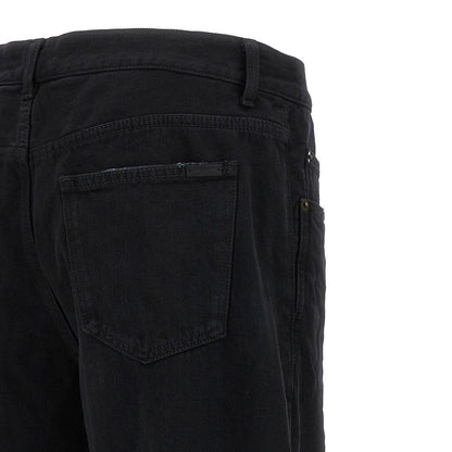 Black Cotton Relaxed Fit Jeans