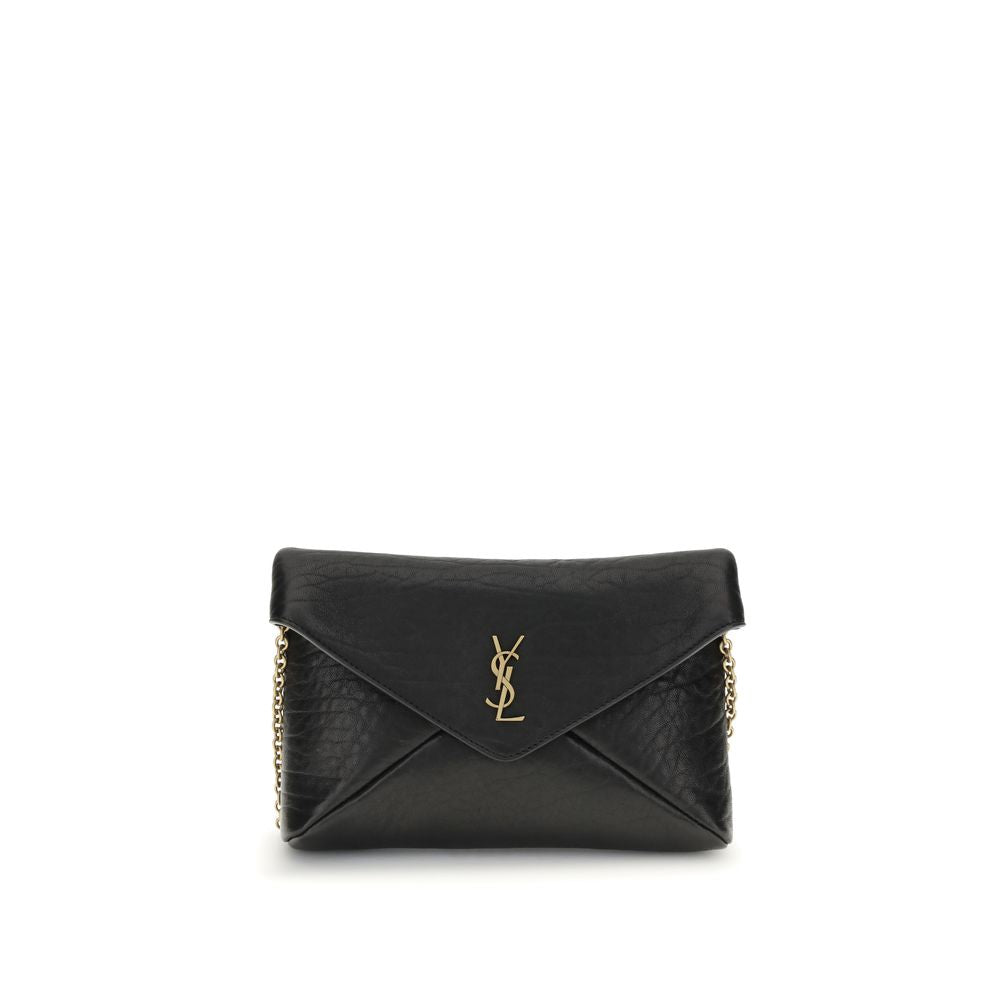 Black Lamb Leather Clutch Bag
