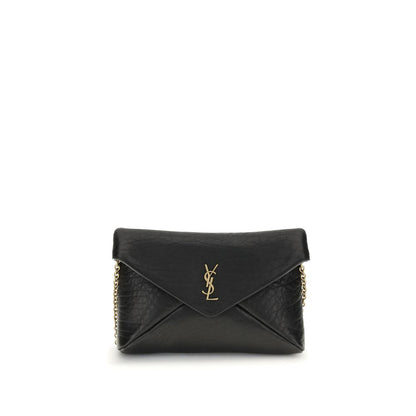 Black Lamb Leather Clutch Bag