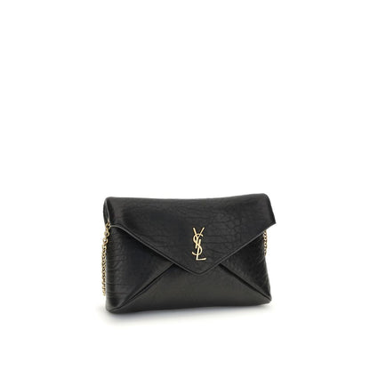Black Lamb Leather Clutch Bag
