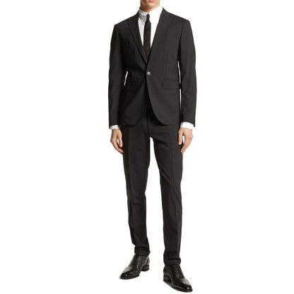 Black Elastane Two-Piece Suit