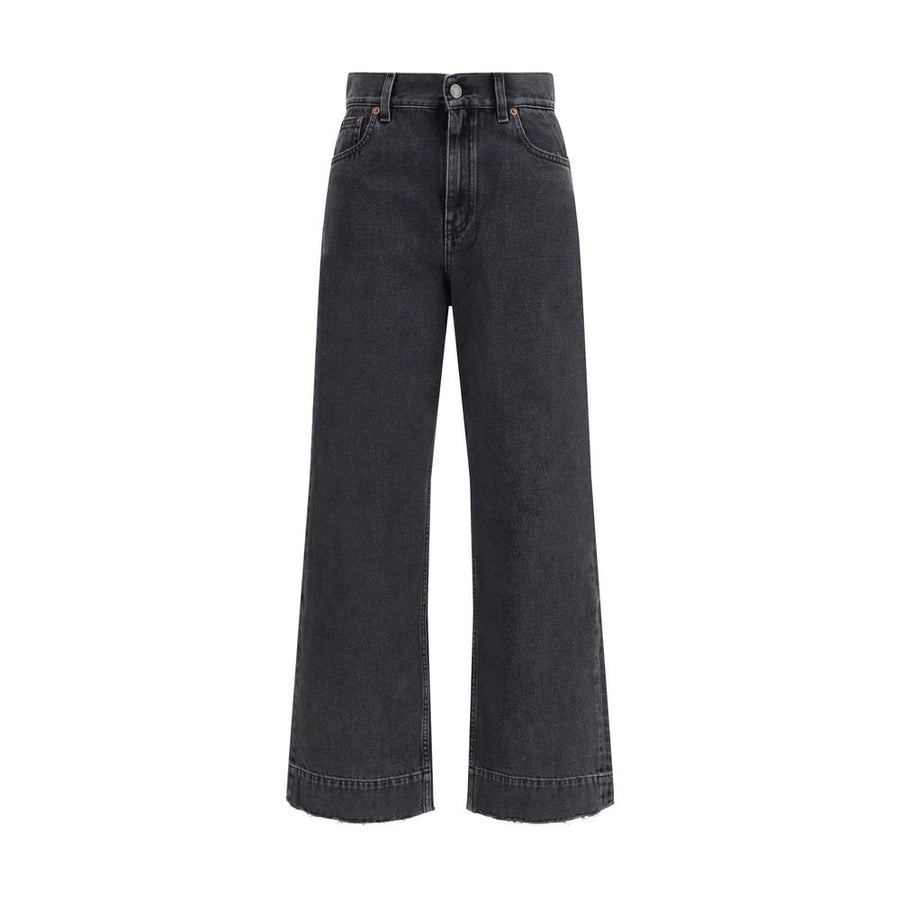 Black Cotton High-Waisted Jean