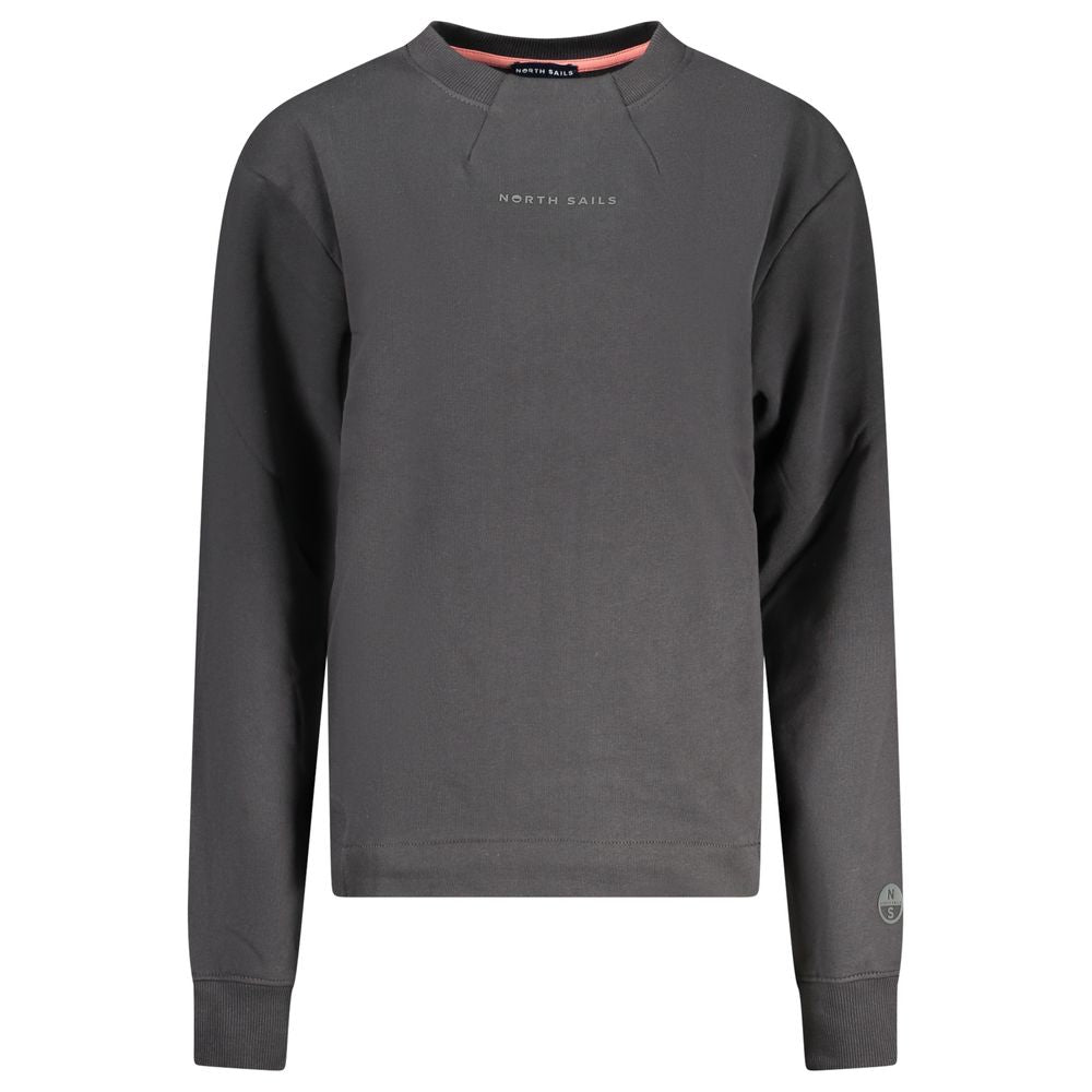 Black Cotton Women Sweatshirt