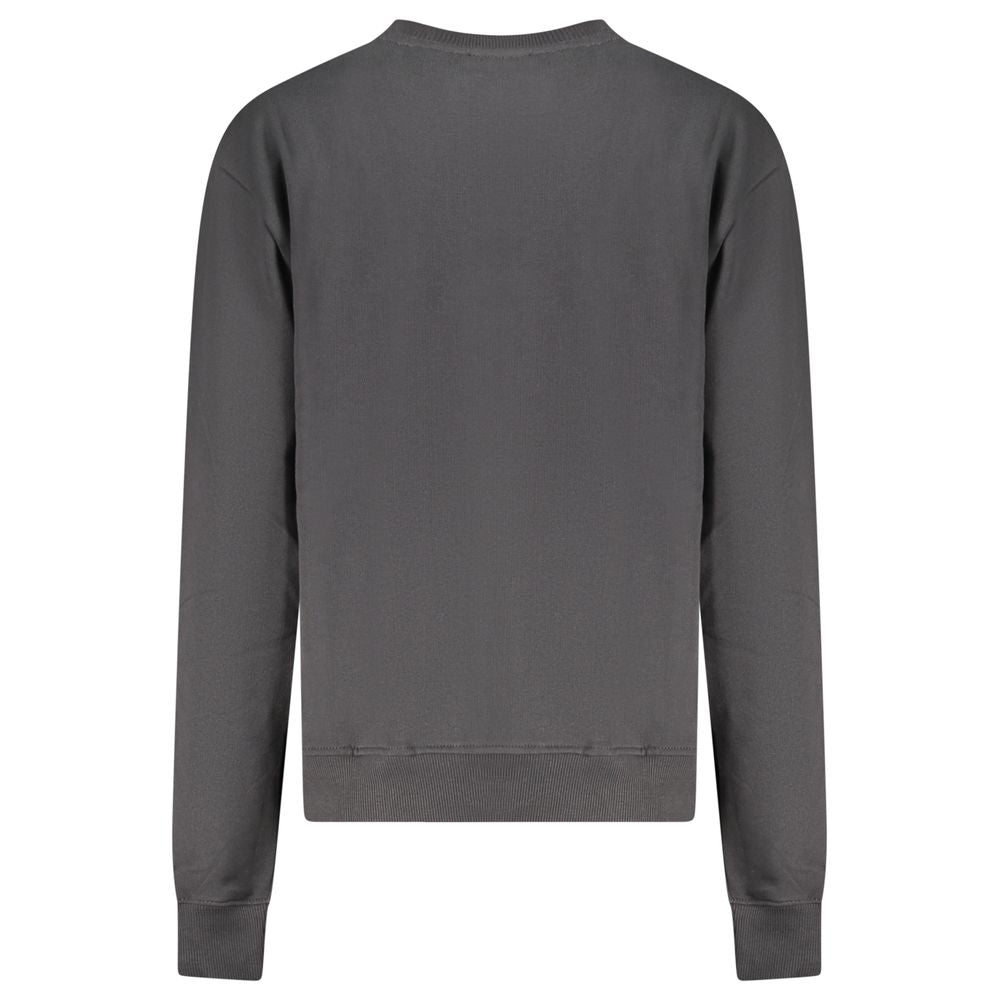 Black Cotton Women Sweatshirt