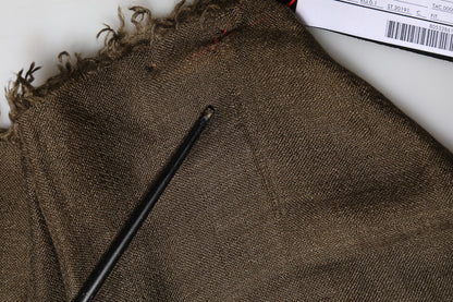 Brown Cashmere Knit Neck Wrap Shawl  Scarf