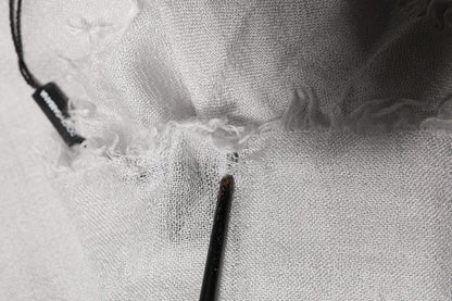 Gray Cashmere Knit Neck Wrap Shawl Scarf