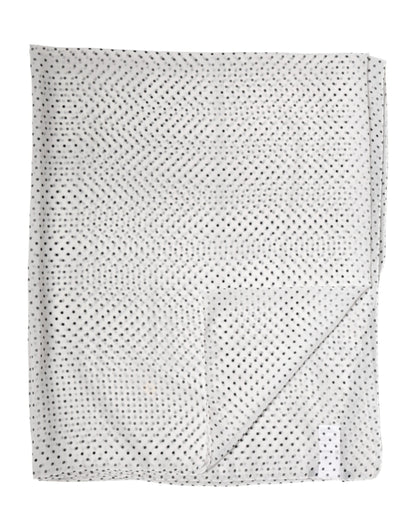 White Polka Dot Polyester Shawl Scarf