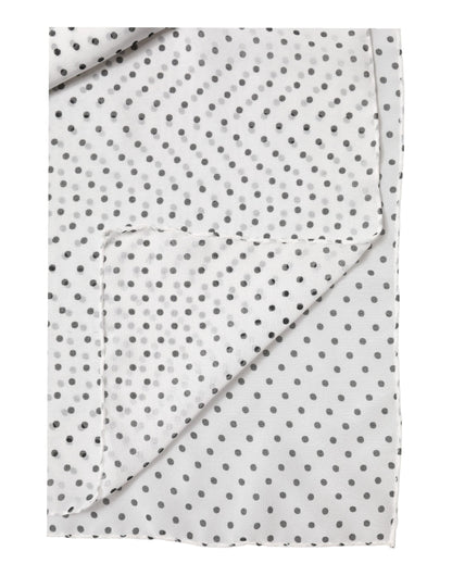 White Polka Dot Polyester Shawl Scarf