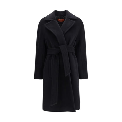 Black Fleece Wool Coat