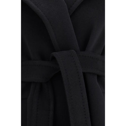 Black Fleece Wool Coat