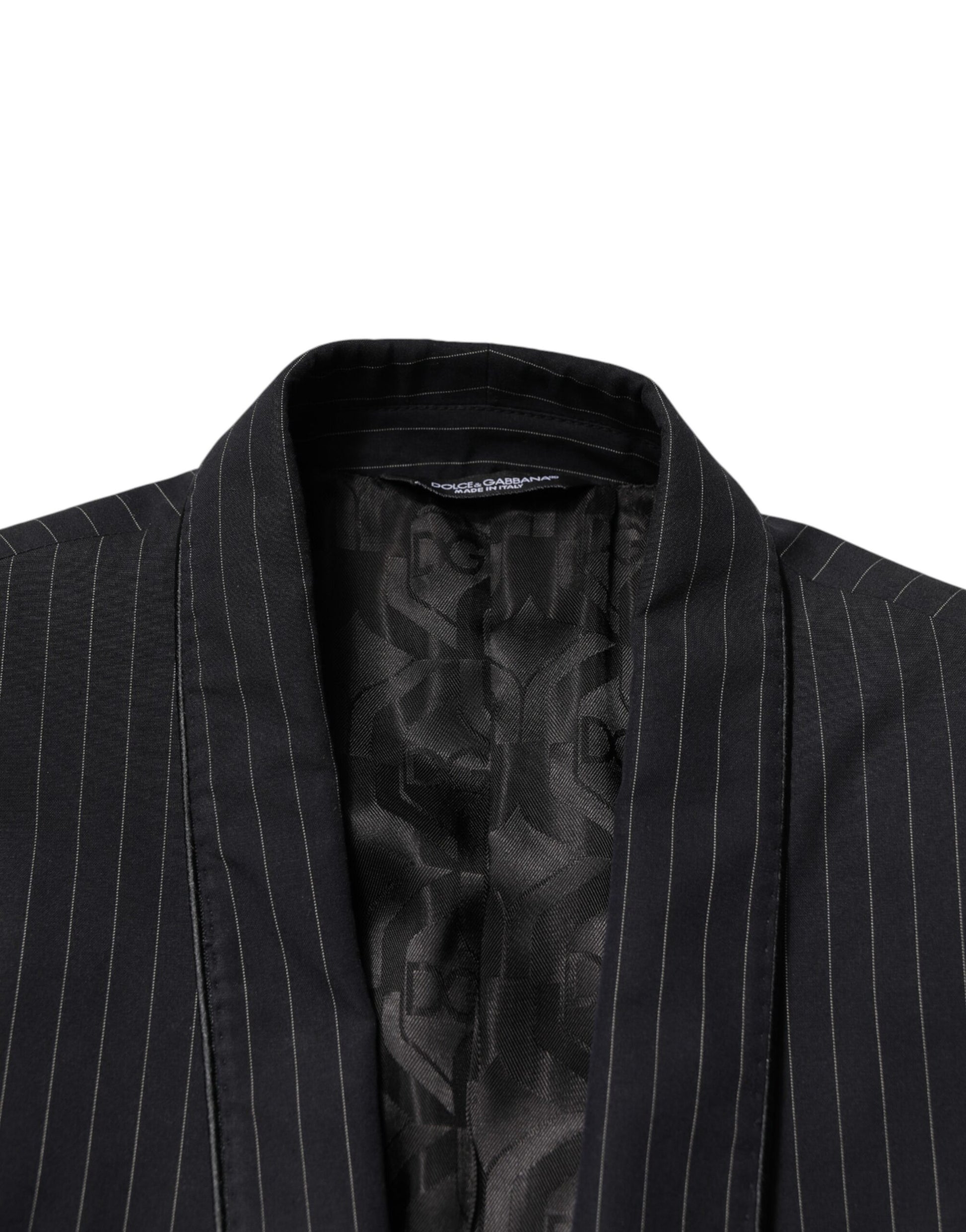 Black Stripes 1 Button Suit Jacket Blazer
