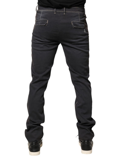 Dark Gray Mid Waist Skinny Fit Men Denim Trouser Jeans