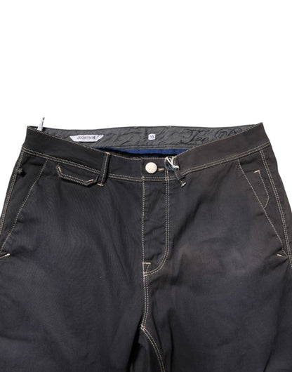 Dark Gray Mid Waist Skinny Fit Men Denim Trouser Jeans