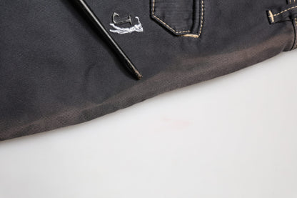 Dark Gray Mid Waist Skinny Fit Men Denim Trouser Jeans