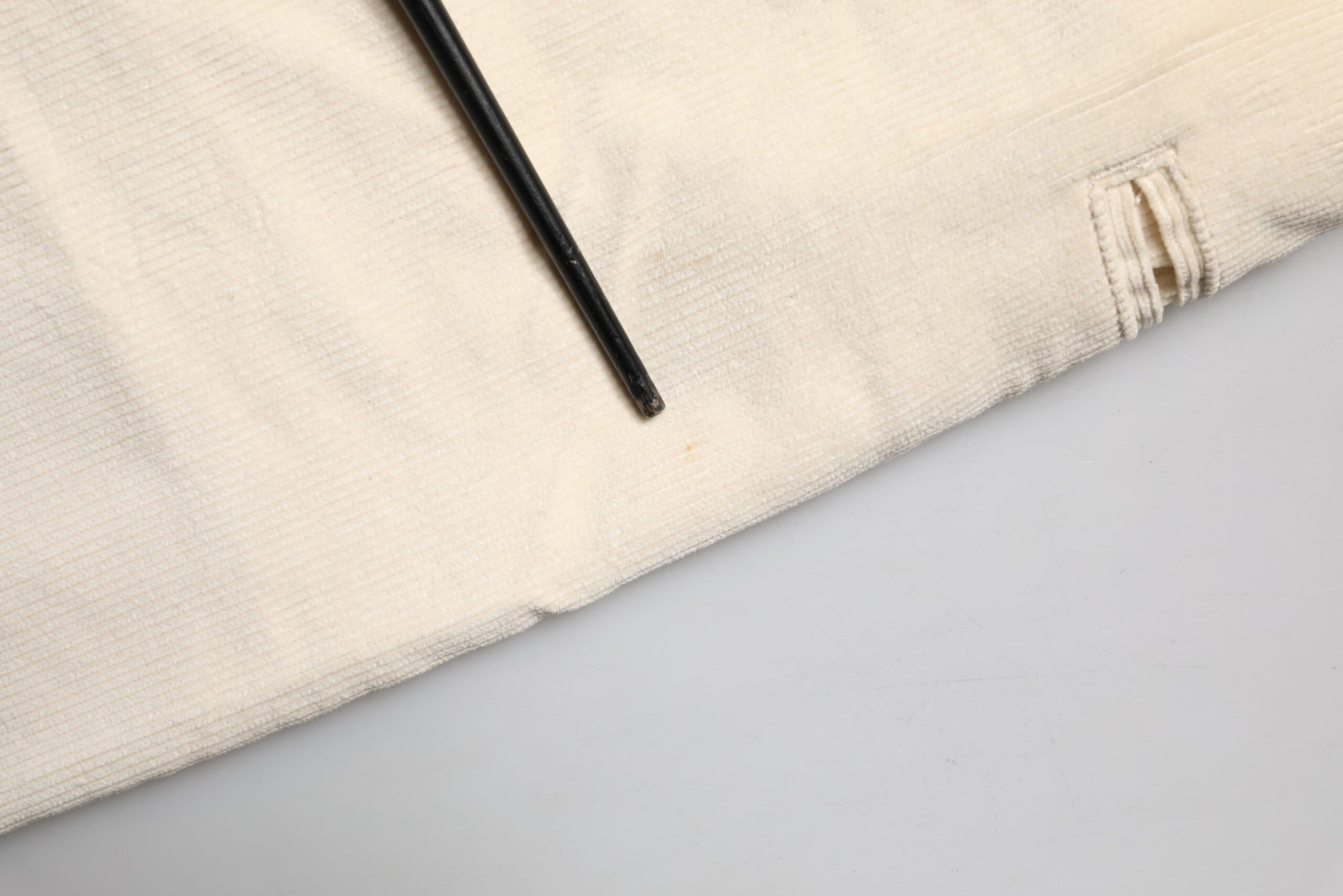 Off White Cotton Straight Men Corduroy Chino Trouser Pants