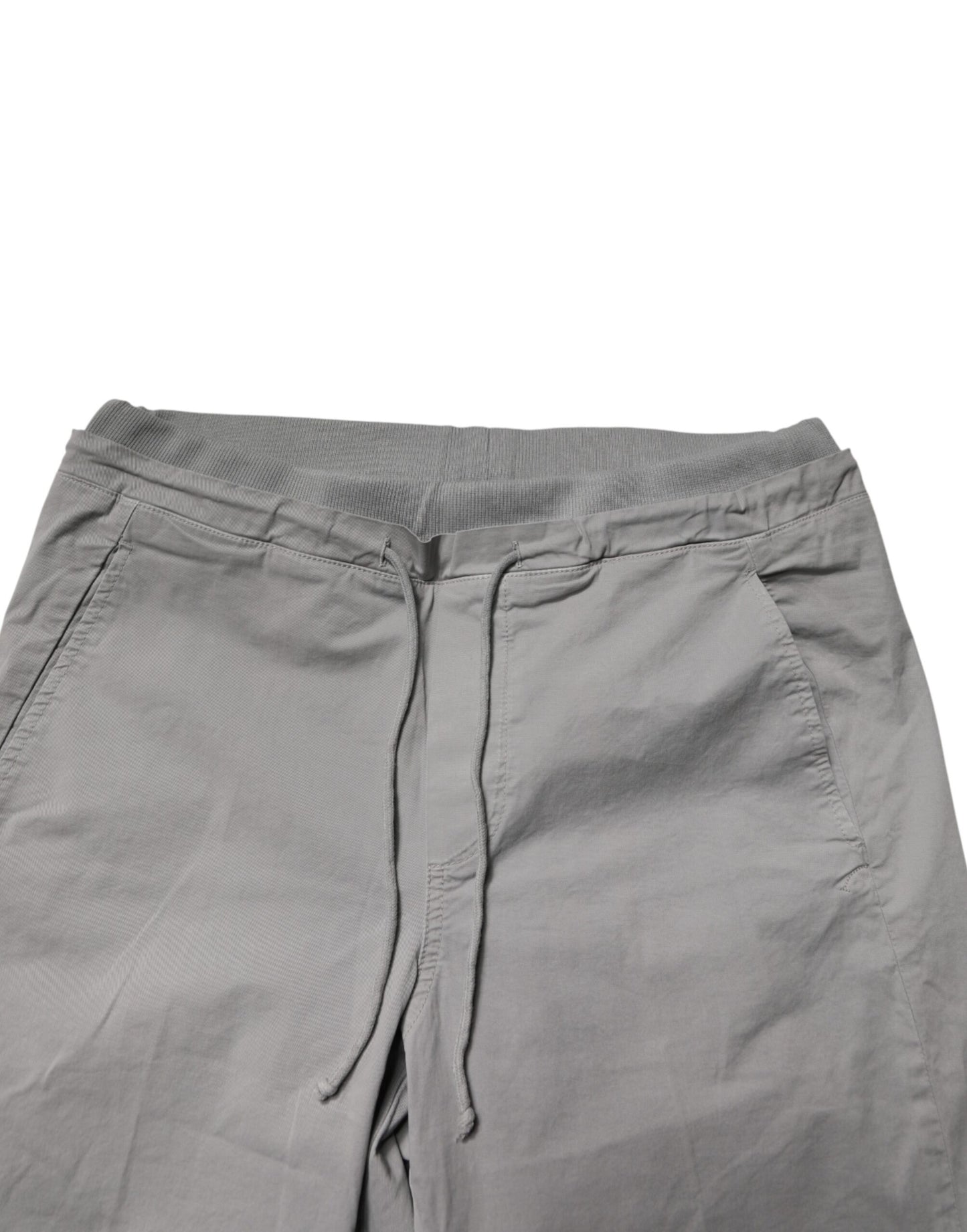 Light Gray Cotton Mid Waist Skinny Men Jogger Trouser Pants