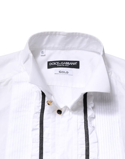 White GOLD Long Sleeves Formal Dress Shirt