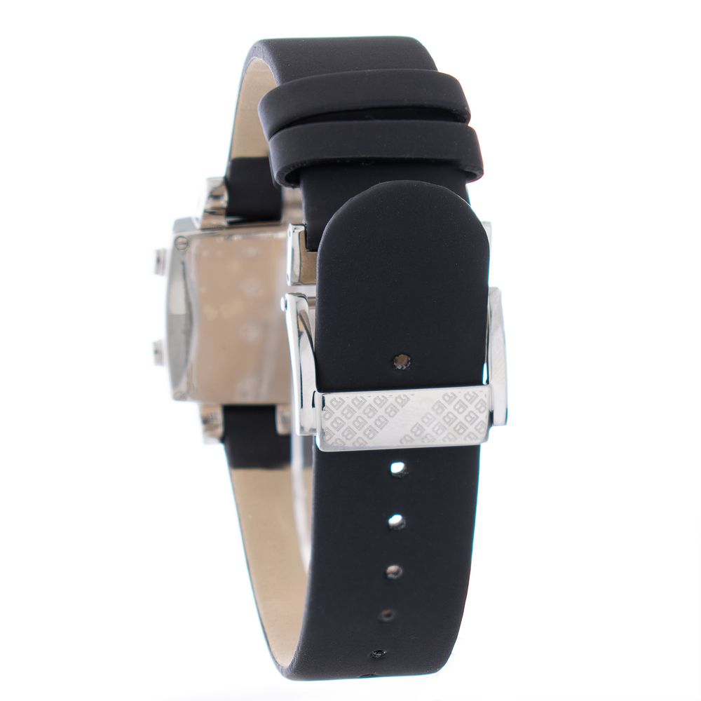 Black Leather Digital Watch