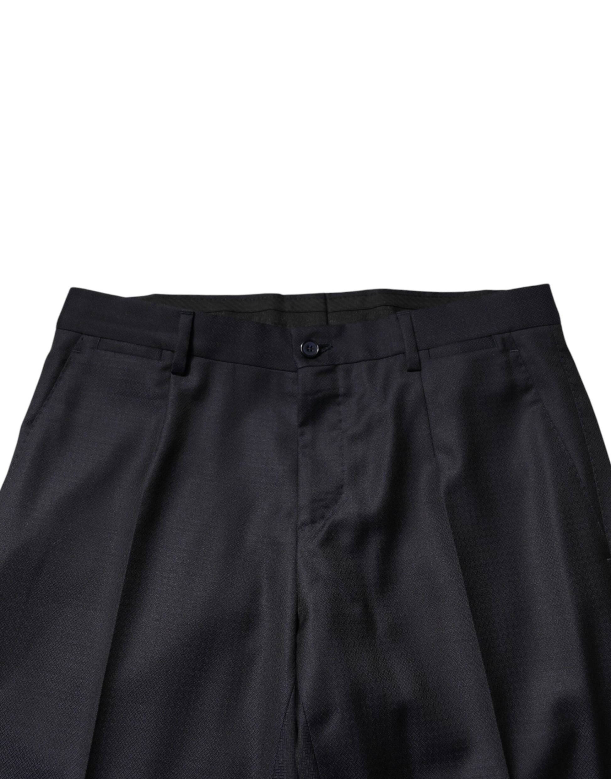 Black Wool Single Breasted Men 2 Piece Suit