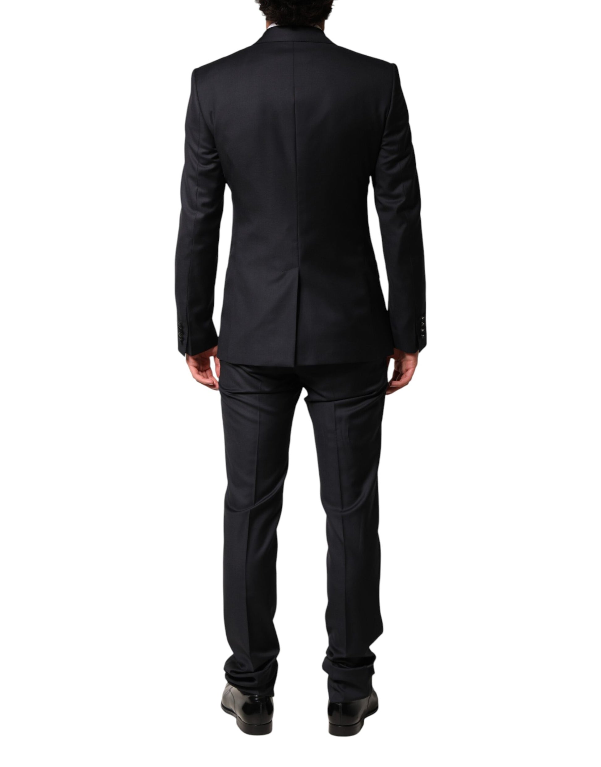 Black Wool Single Breasted 3 Piece Men Suit