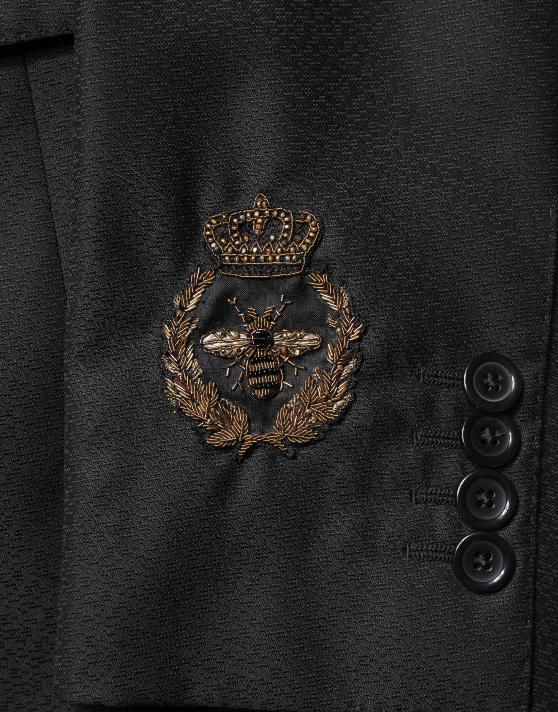 Black Embellished Single Breasted 2 Pc Suit