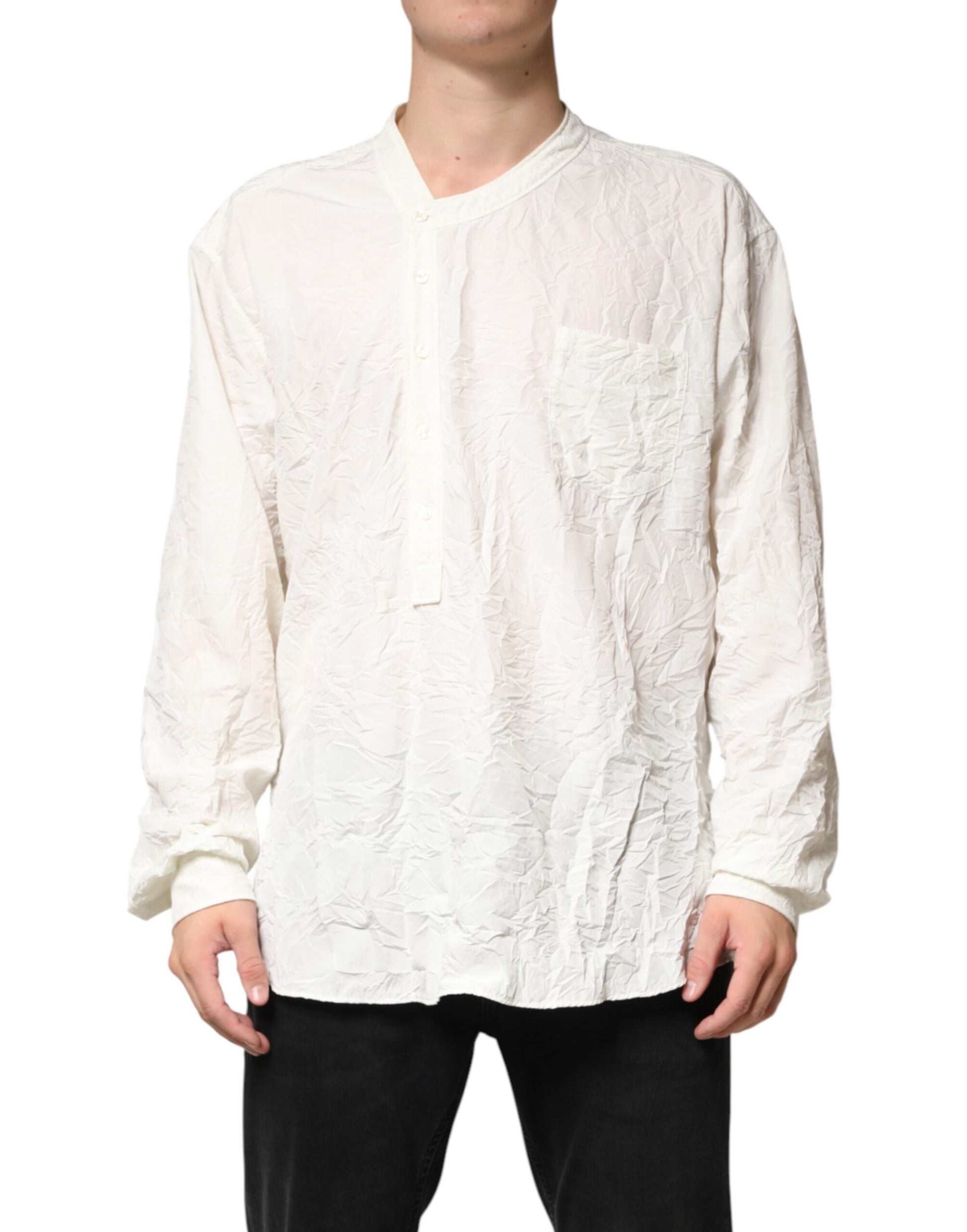 White Cotton Men Long Sleeves Men Shirt
