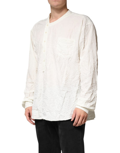 White Cotton Men Long Sleeves Men Shirt