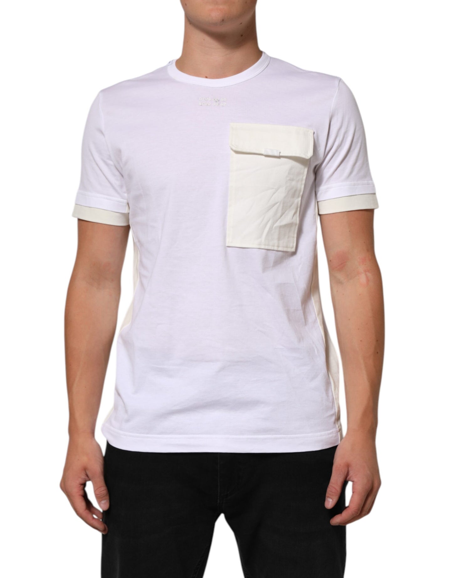 White Cotton Pocket Short Sleeves T-shirt