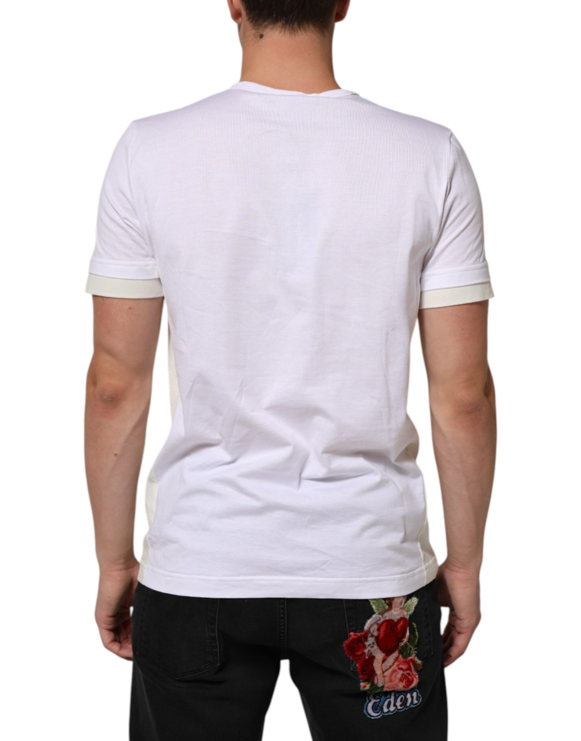 White Cotton Pocket Short Sleeves T-shirt