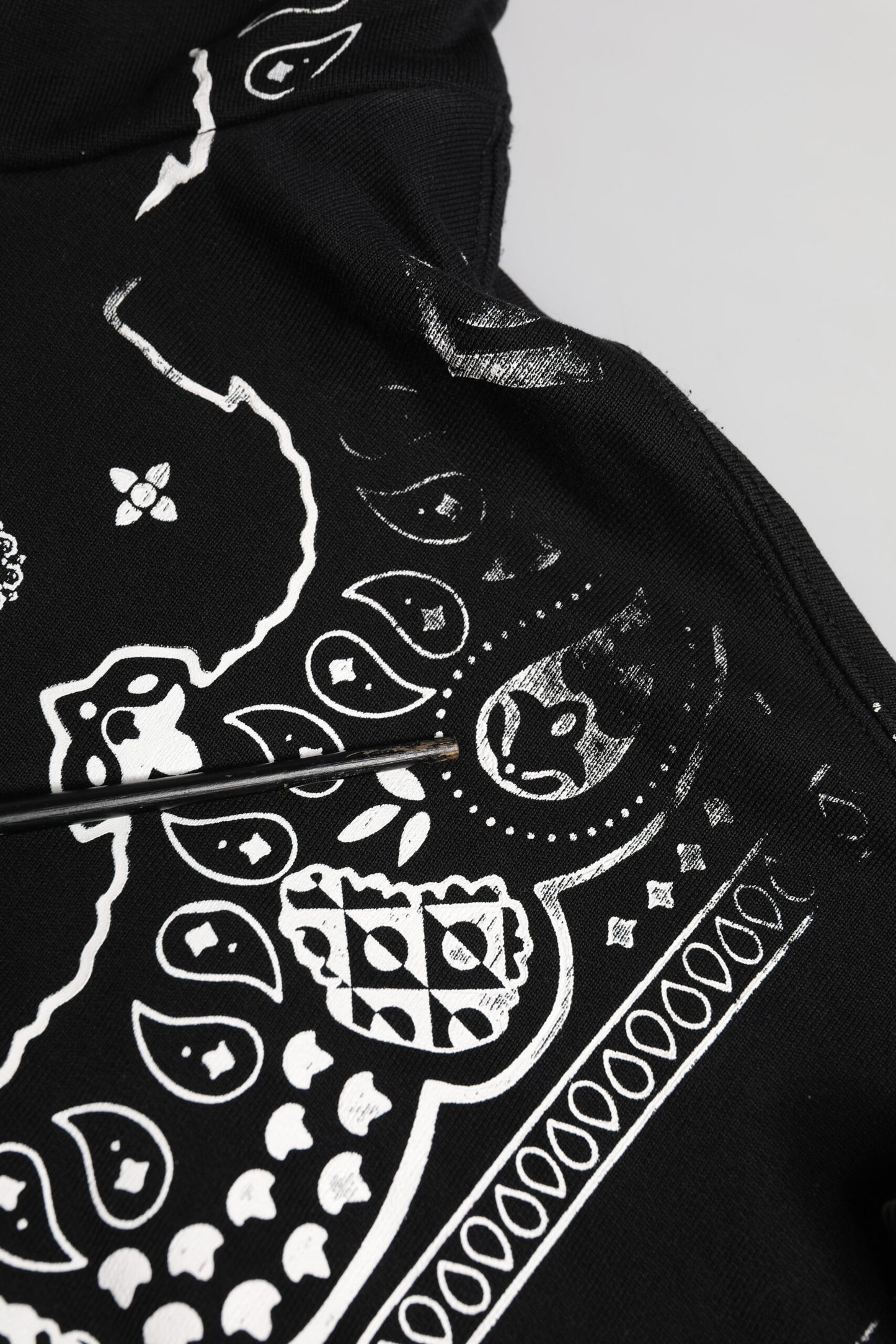 Black Bandana Hooded Men Sweatshirt Sweater