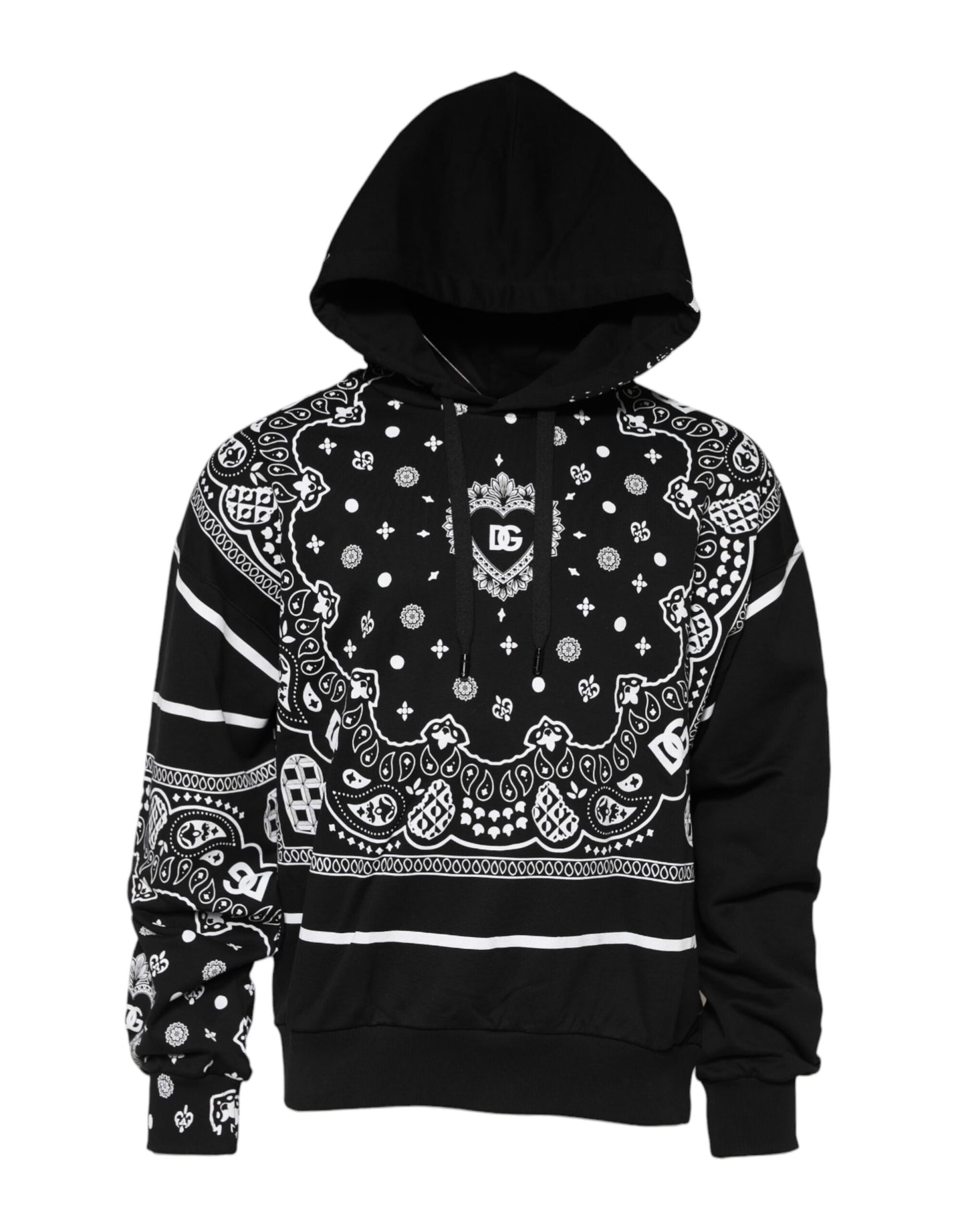 Black Bandana Hooded Men Sweatshirt Sweater
