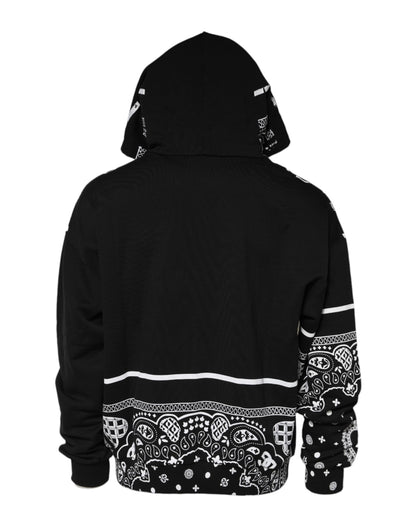 Black Bandana Hooded Men Sweatshirt Sweater