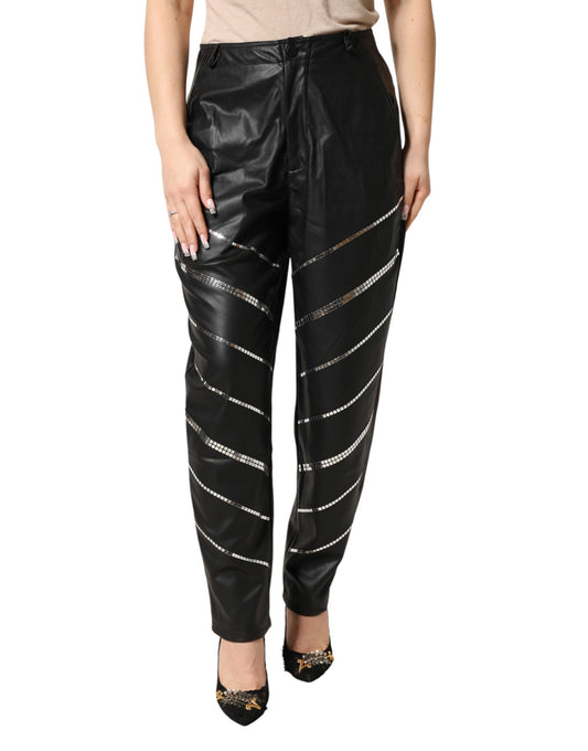 Black Embellished Tapered  Pants