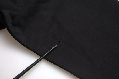 Black Cotton Logo Hooded Pullover Sweatshirt Sweater