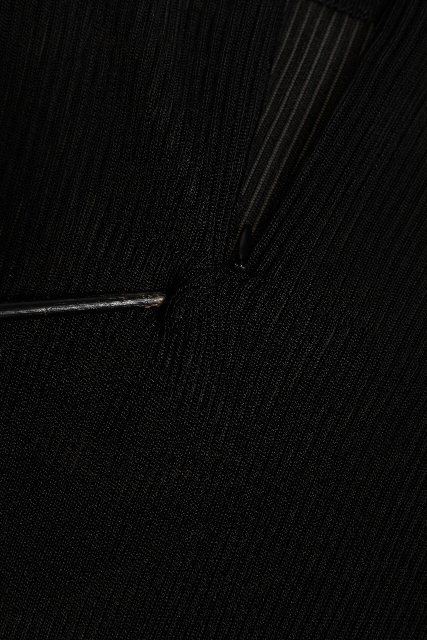 Black Viscose Turtle Neck Pullover Top