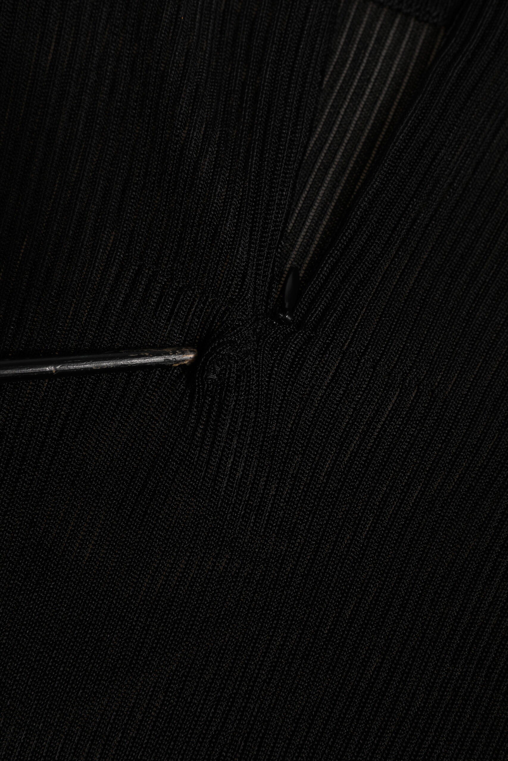 Black Viscose Turtle Neck Pullover Top