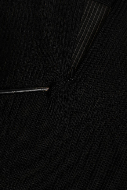 Black Viscose Turtle Neck Pullover Top