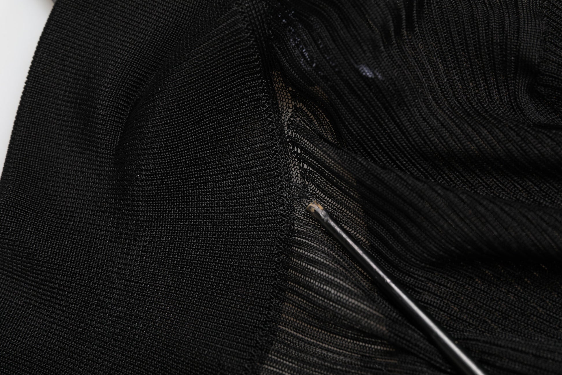 Black Viscose Turtle Neck Pullover Top