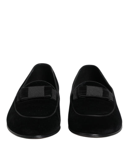Black Velvet Slip On Loafers Formal Men Shoes