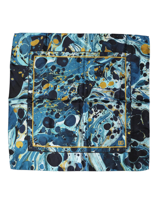 Multicolor Marble Square Foulard Scarf