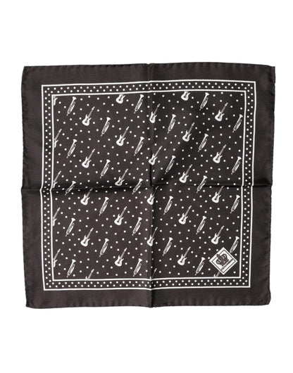 Black Guitar Trumpet Men Handkerchief Scarf
