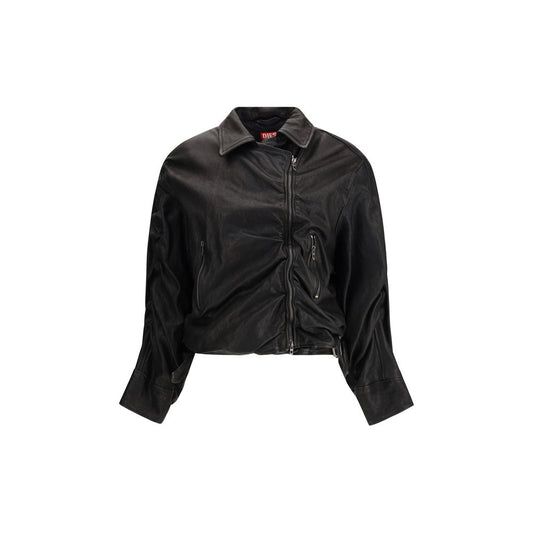 Black Lamb Leather Biker Jacket