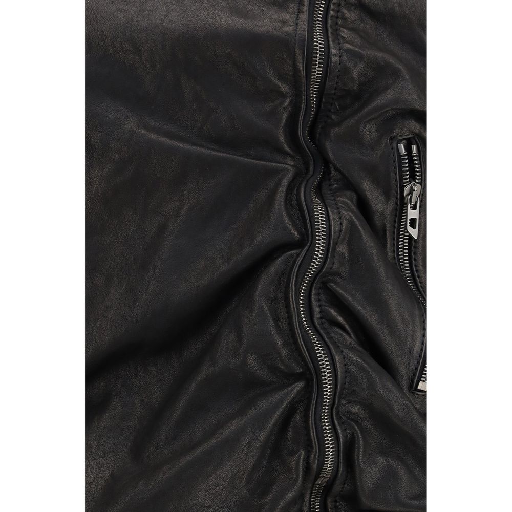 Black Lamb Leather Biker Jacket