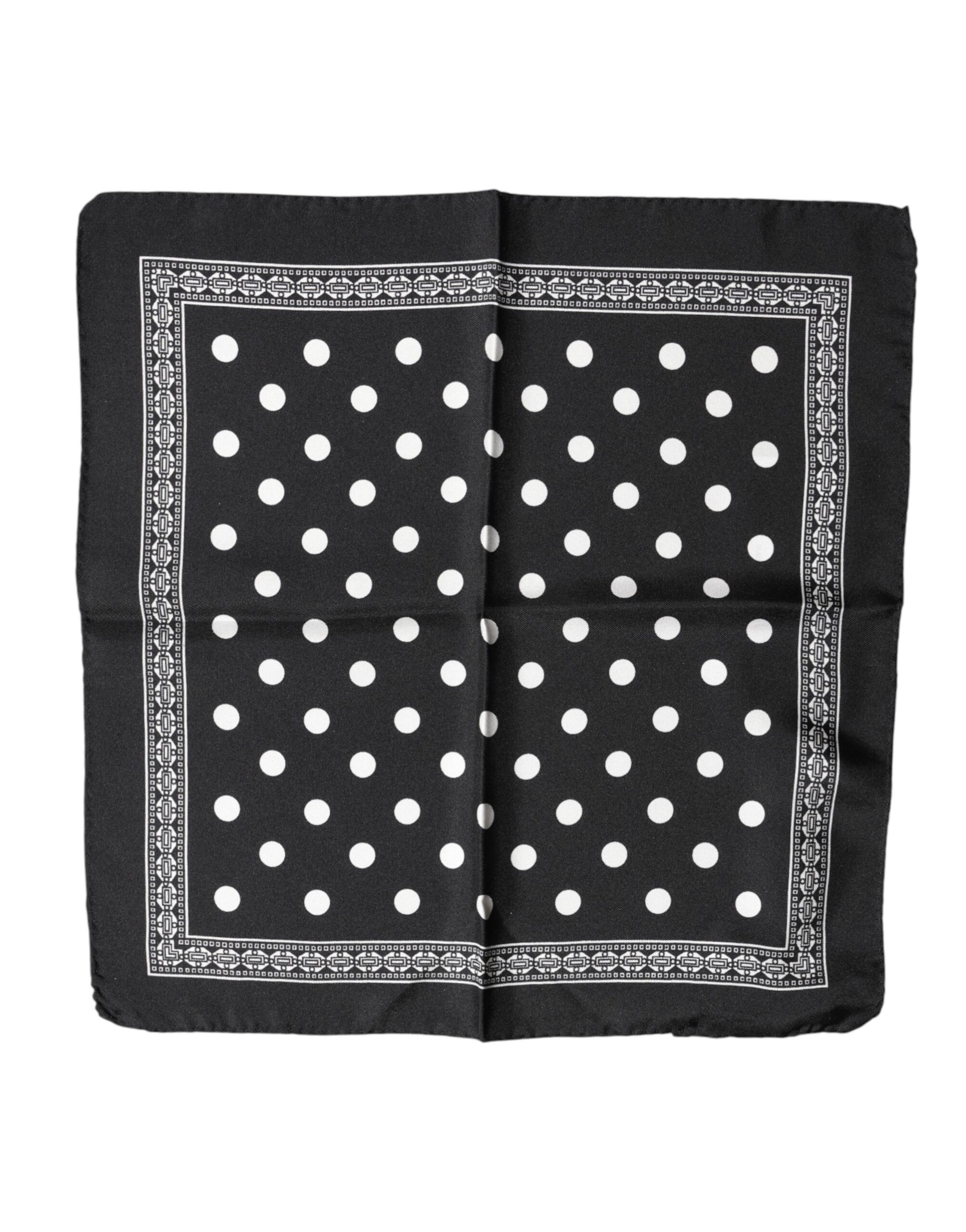 Black Polka Dot Square Handkerchief Scarf